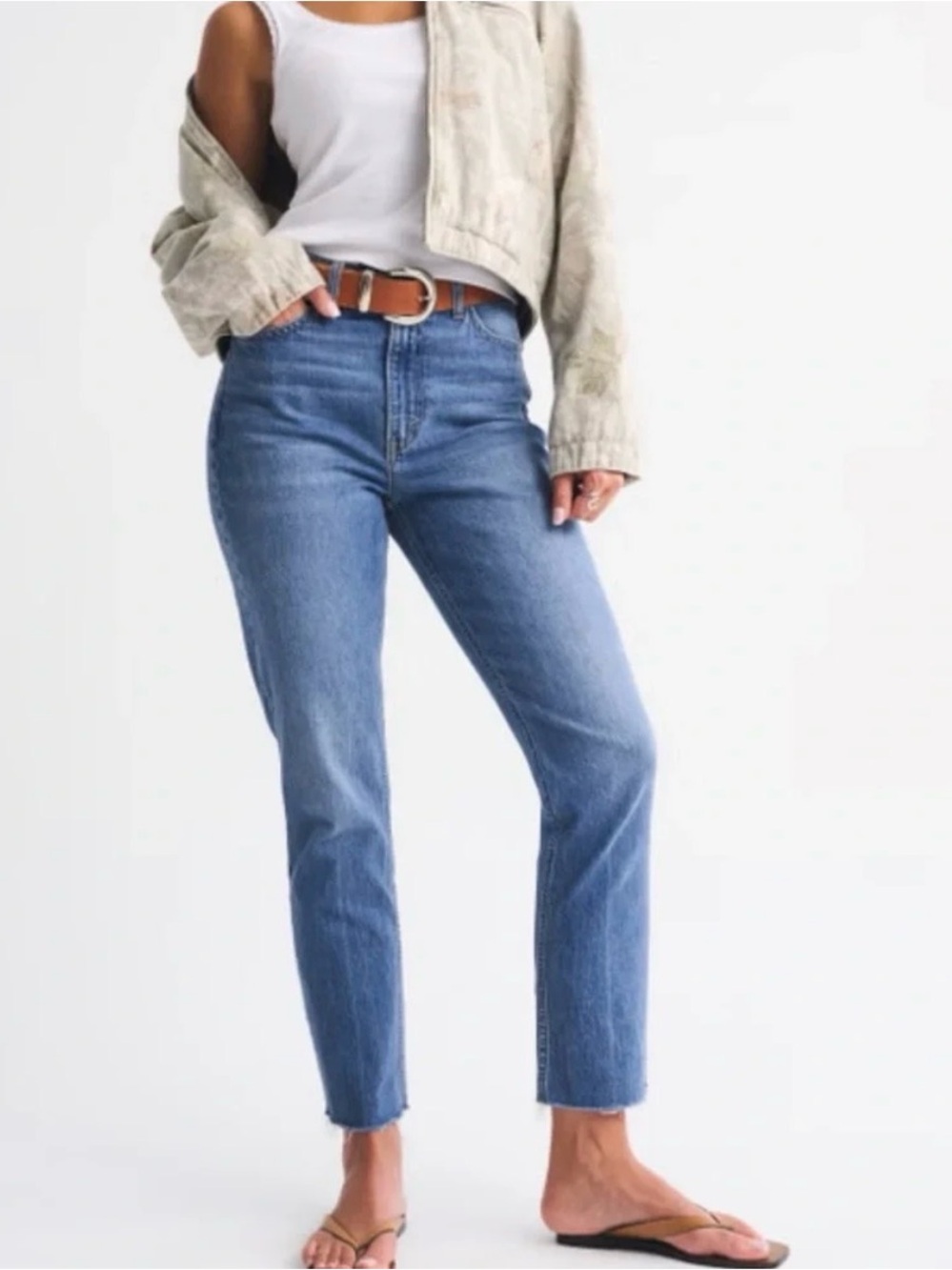 NWT Abercrombie & Fitch Curve Love Ultra High Rise Ankle Straight Jean 35/20R